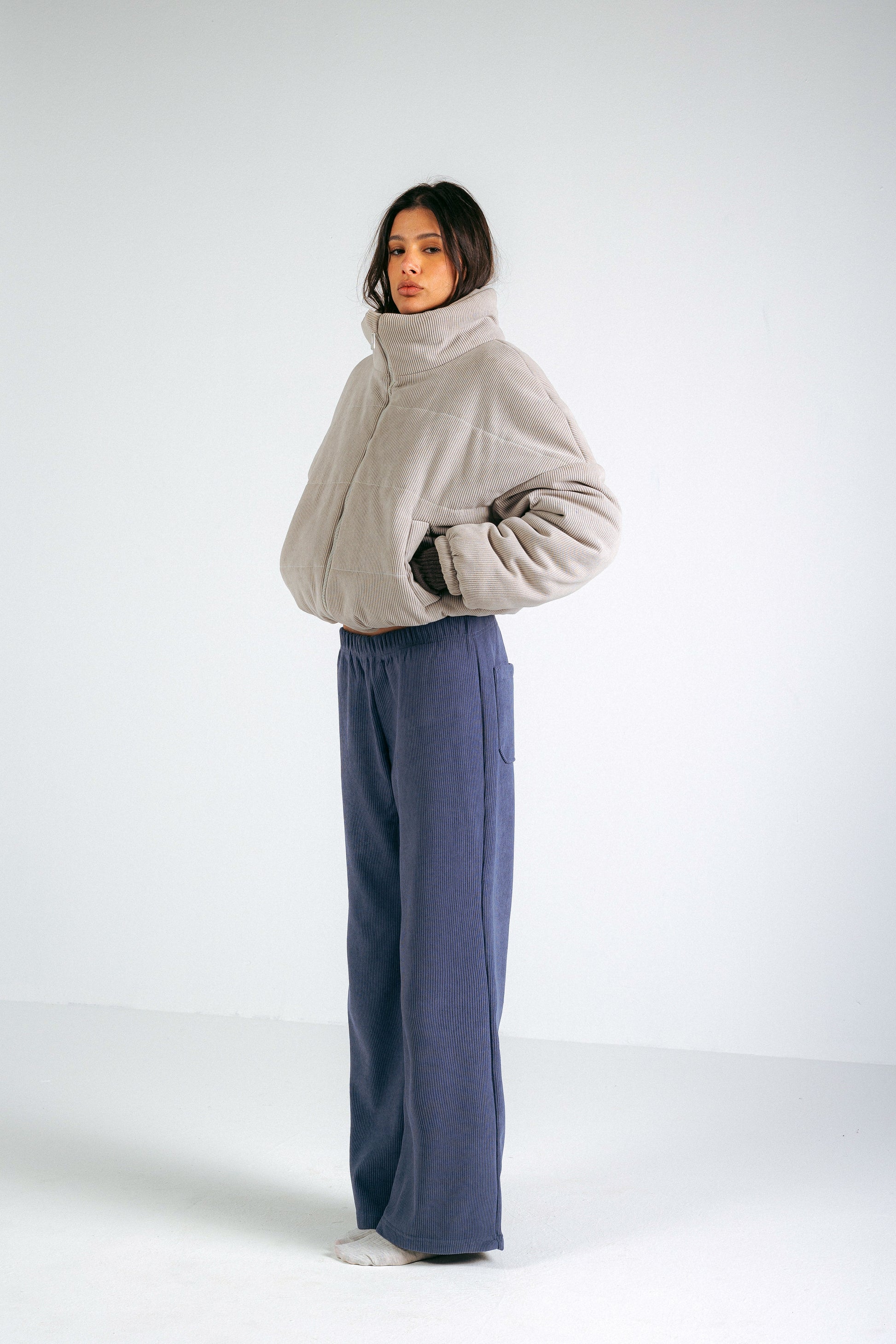 CORDUROY PANTS - DENIM BLUE