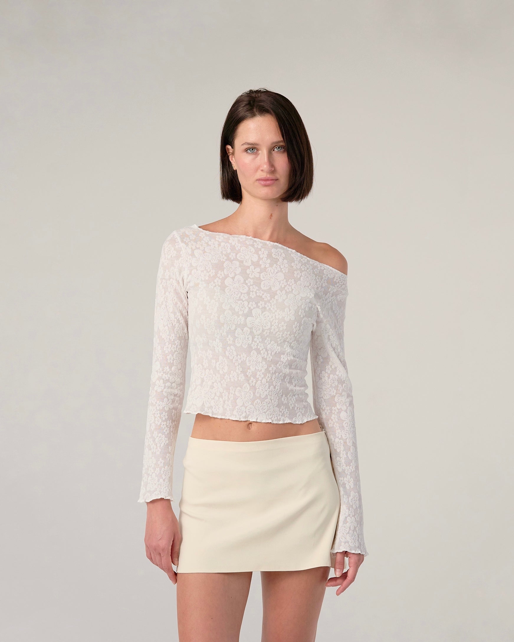 Long Sleeve Fitted Floral Top