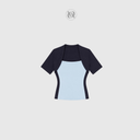 combi cotton t-shirt (navy x blue)
