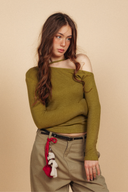 Angel Bowknot Top - Olive