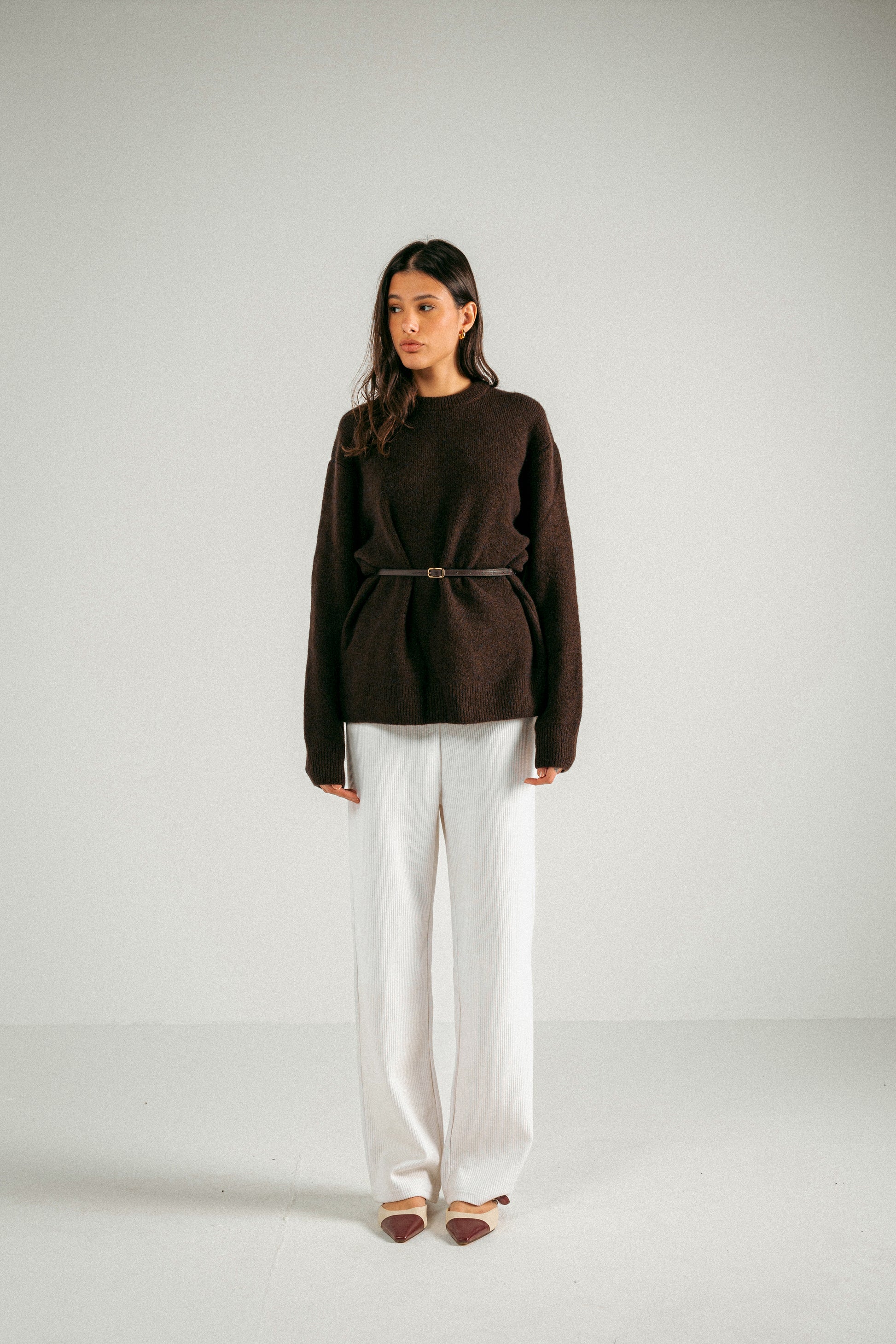 RIBBED COTTON PANTS - WHITE