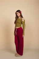 Ribbed Pants - Cherry Red