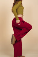 Ribbed Pants - Cherry Red