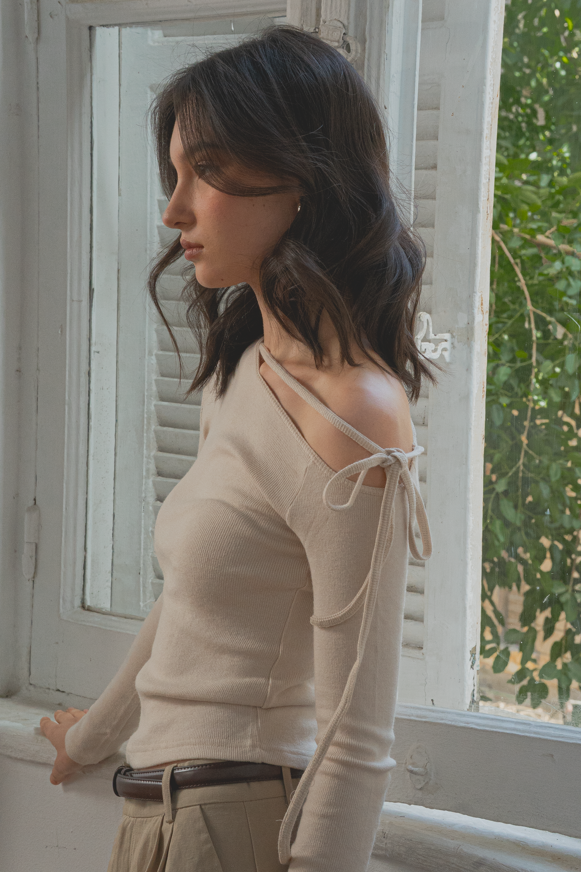 Angel Bowknot T-Shirt - Nude