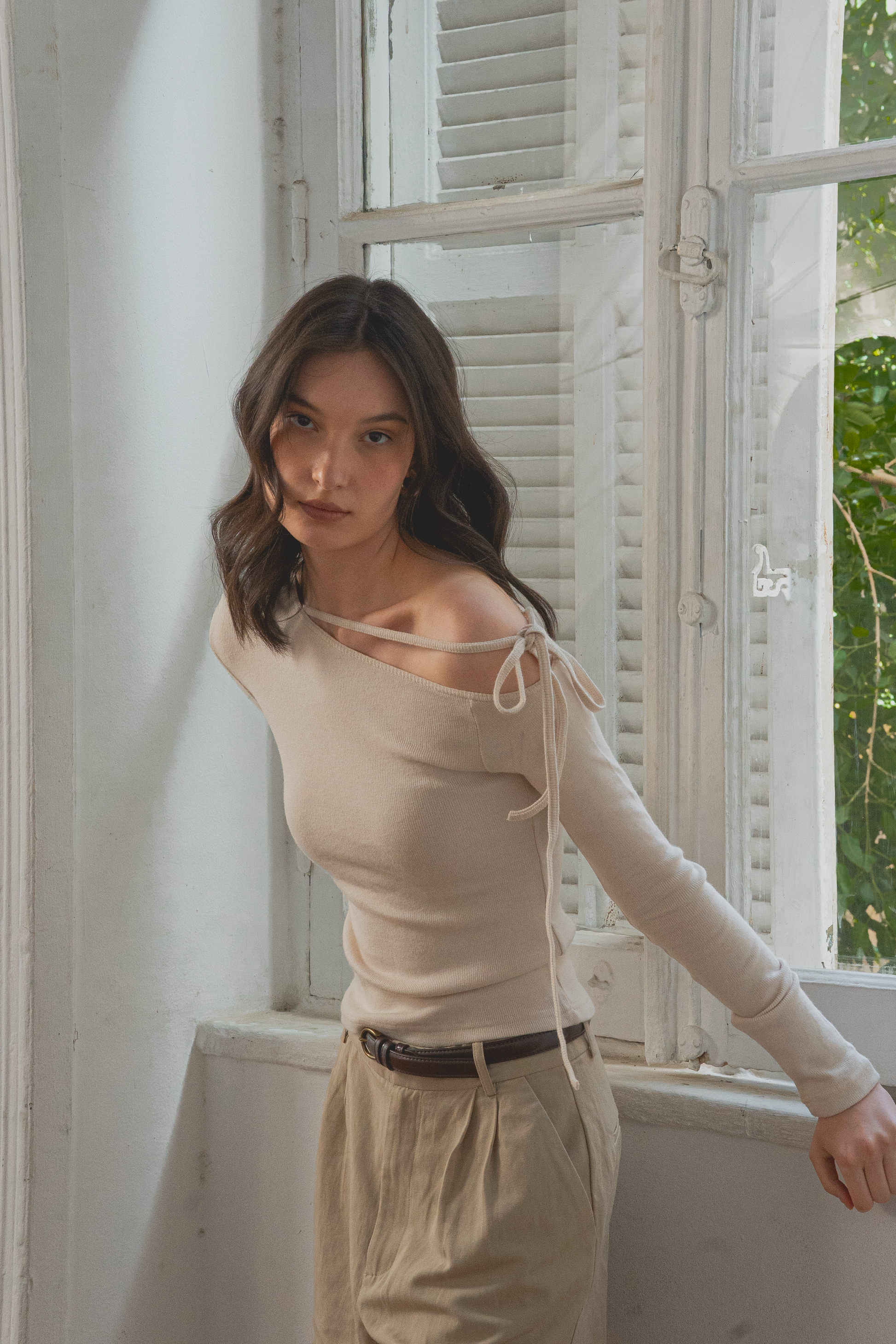 Angel Bowknot T-Shirt - Nude