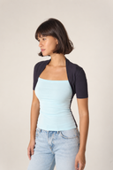combi cotton t-shirt (navy x blue)