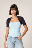 combi cotton t-shirt (navy x blue)