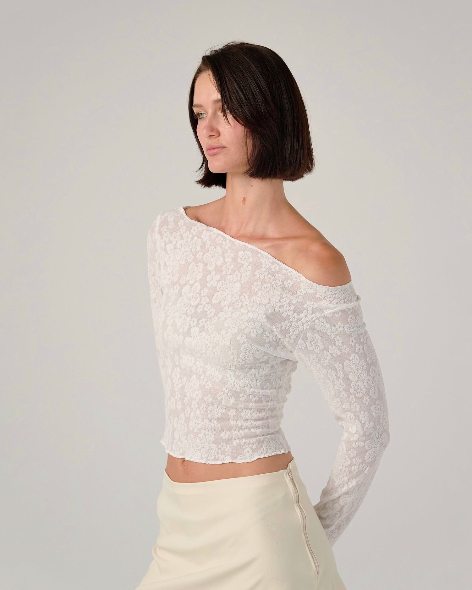 Long Sleeve Fitted Floral Top