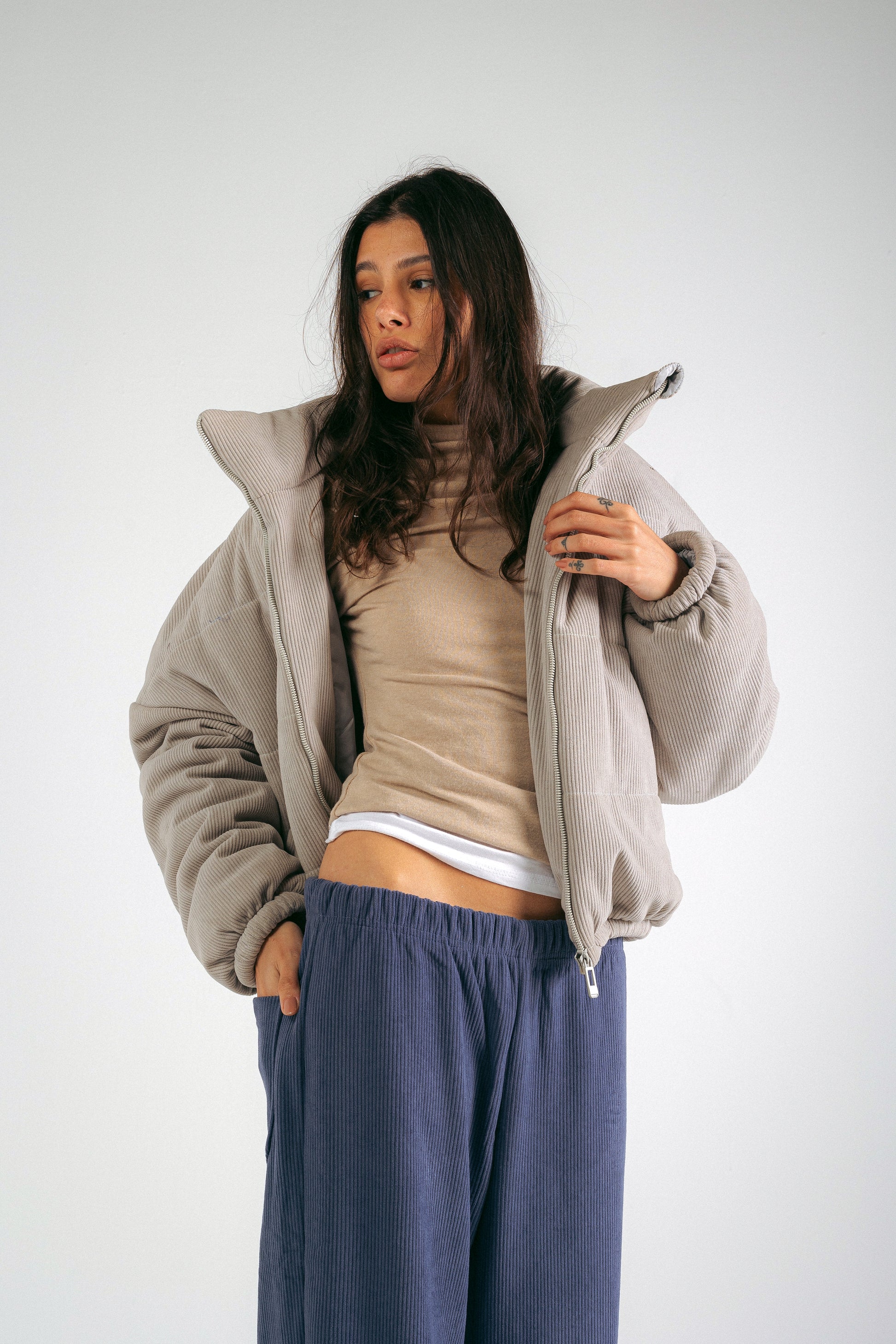 CORDUROY PANTS  - DENIM BLUE