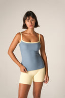 Ringer sleeveless top (aqua)