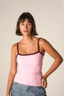 Ringer Sleeveless Top (pink)