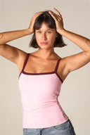 Ringer Sleeveless Top (pink)