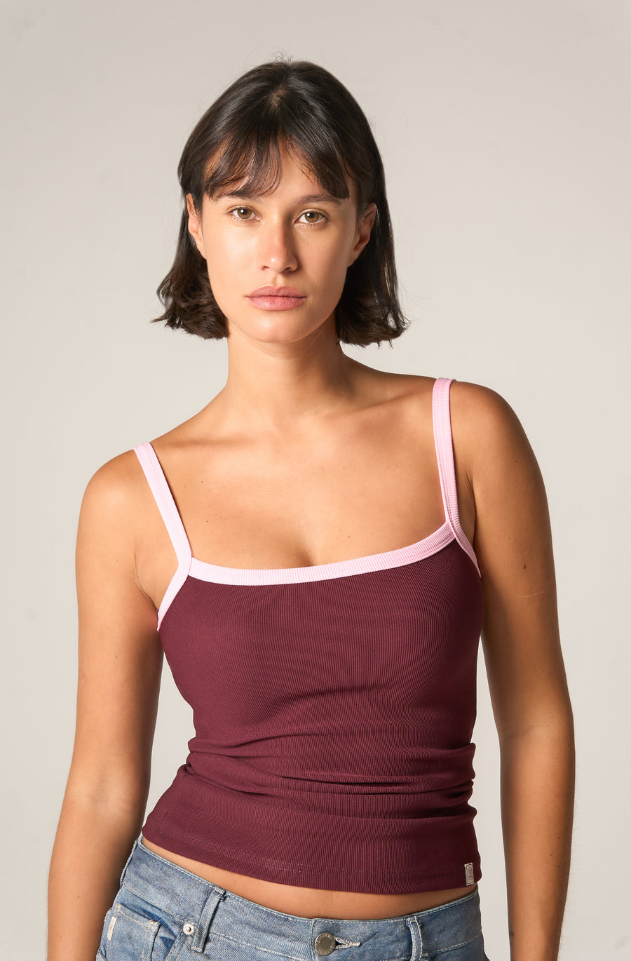 Ringer Sleeveless Top (Jam)