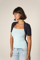 combi cotton t-shirt (navy blue)