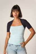 combi cotton t-shirt (navy blue)