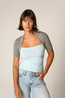 combi cotton t-shirt (grey x blue)