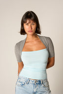 combi cotton t-shirt (grey x blue)