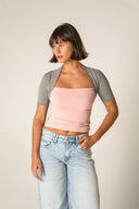 combi cotton t-shirt (grey x pink)